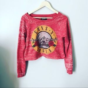 Bravado // S // Guns N Roses cropped sweatshirt